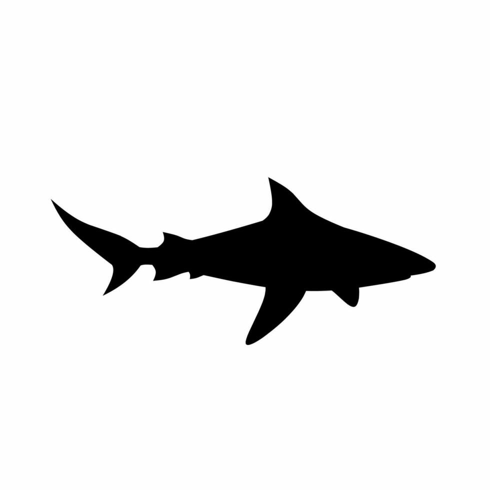 Shark silhouette vector. Shark silhouette can be used as icon, symbol or sign. Shark icon vector for design of ocean, undersea or marine