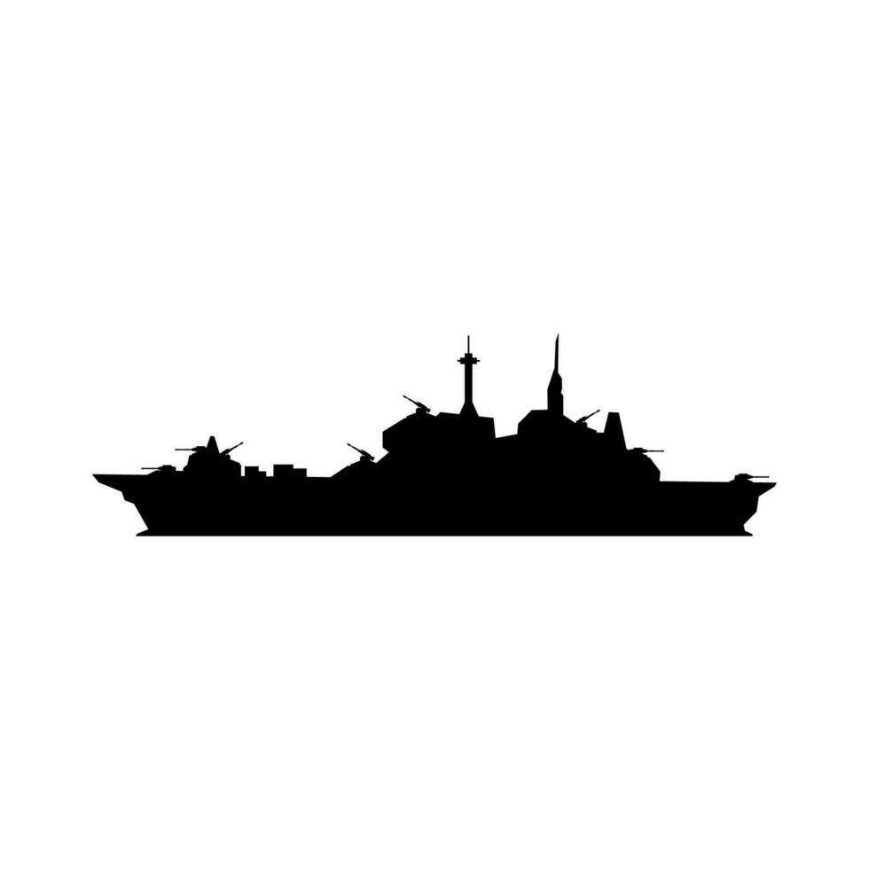 acorazado silueta vector. buque de guerra silueta para icono, símbolo o signo. acorazado símbolo para militar, guerra, conflicto y patrulla vector