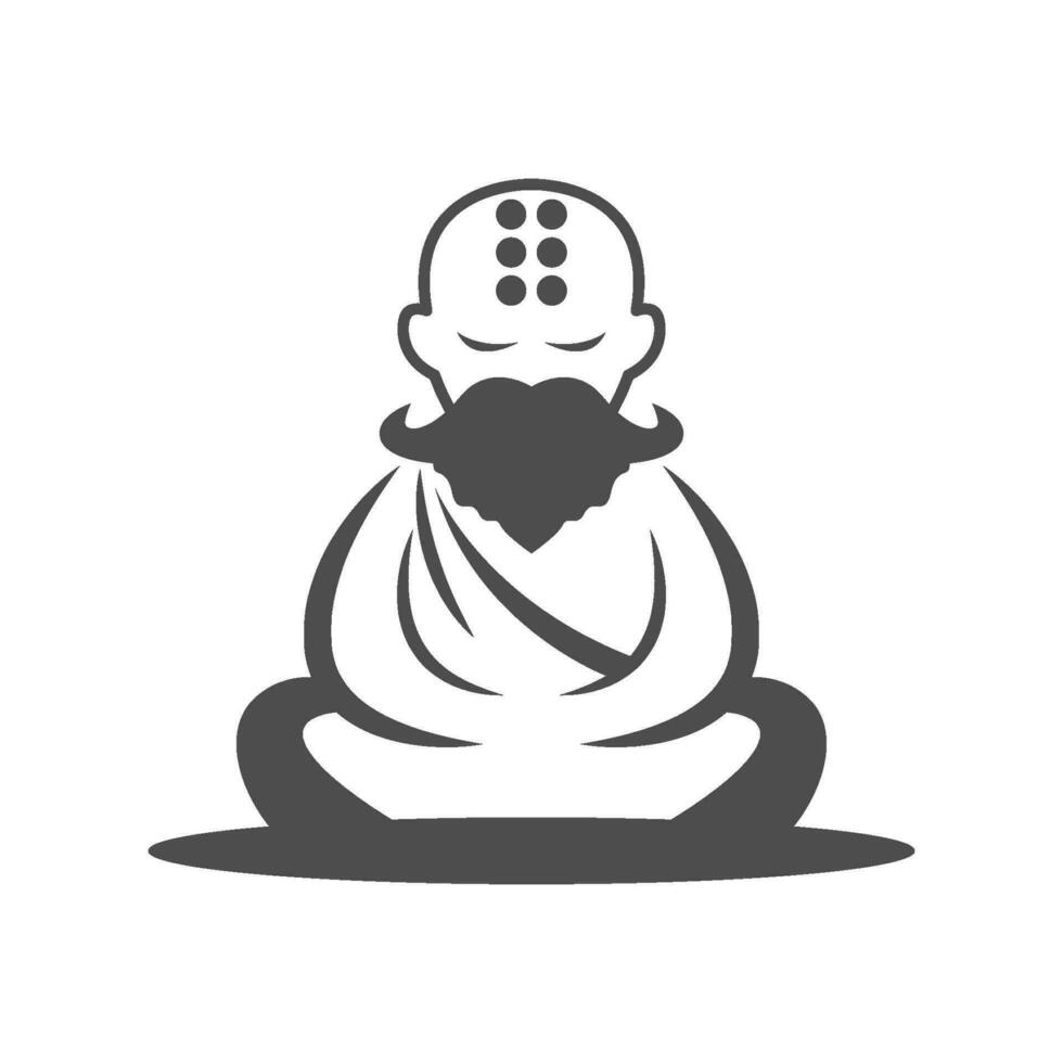 Monk logo icon design vector