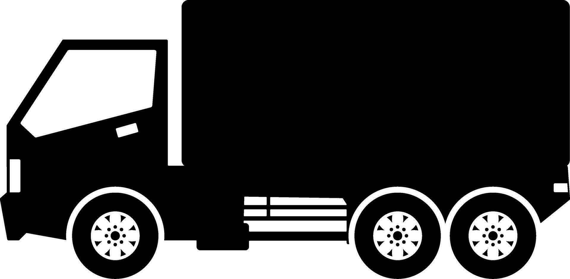 Box truck icon vector. Shipment truck silhouette for icon, symbol and sign. Box truck for shipment, transit, delivery, package or transportation vector