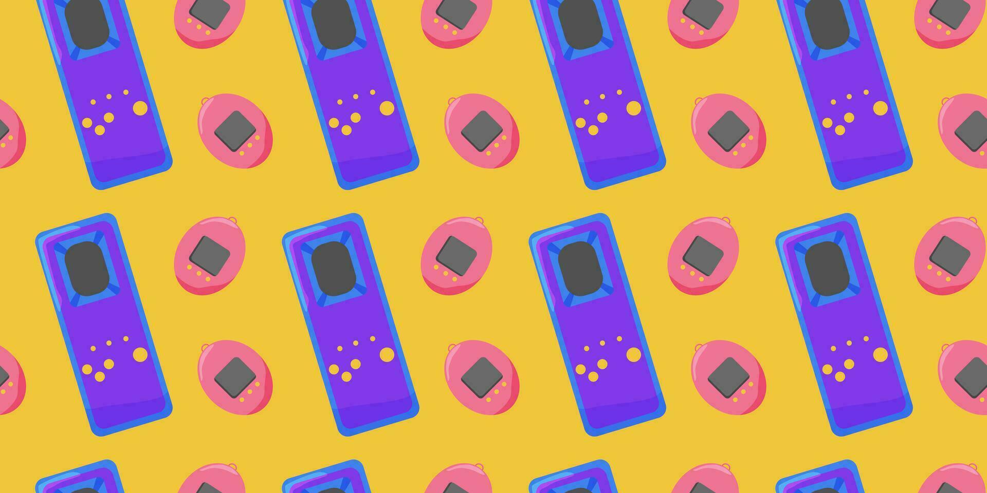 seamless pattern in retro style 80 s 90 s. Retro games. Vector illustration
