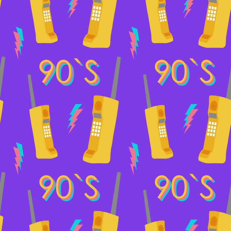 retro mobile phone. 90s 80s style. Vector illustration