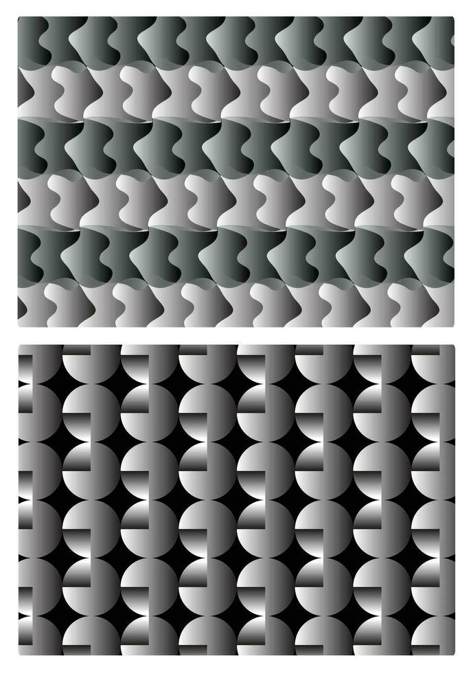 resumen geométrico patrón, un conjunto vector en negro y blanco para antecedentes diseño.