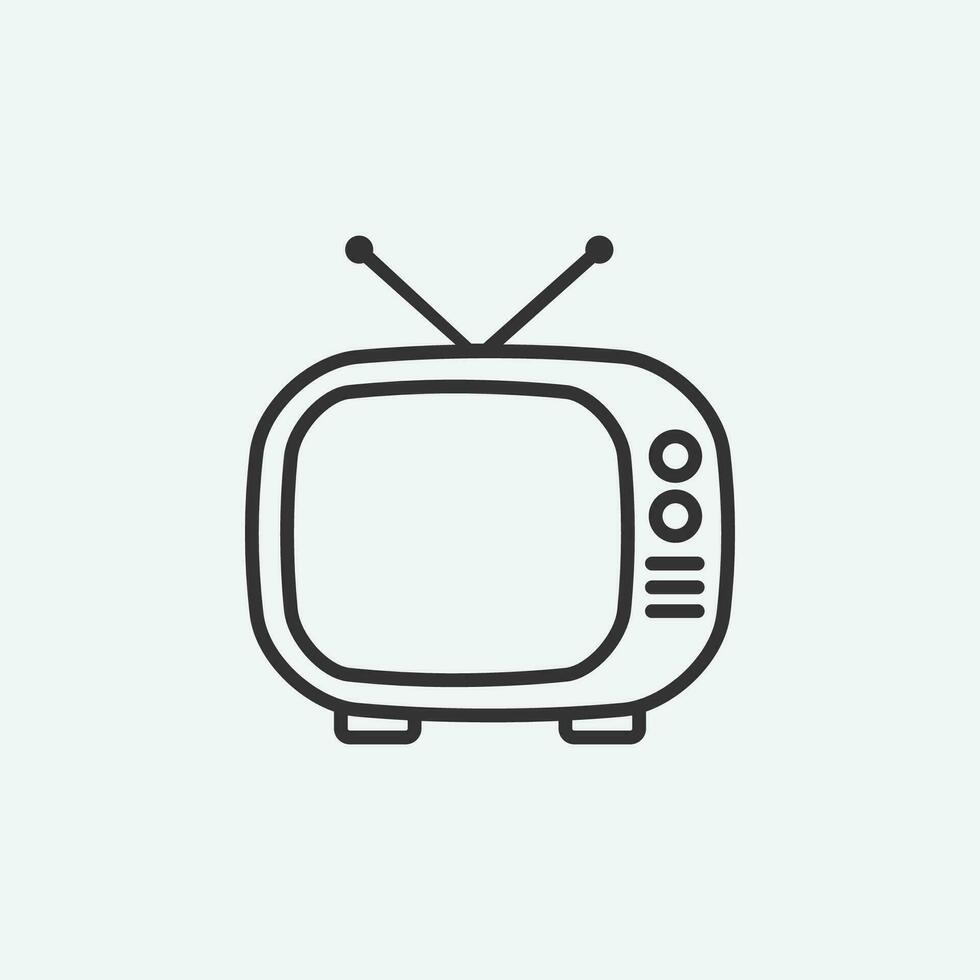 vector ilustración de antiguo televisión icono en gris antecedentes