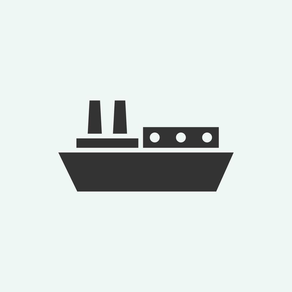 vector illustration of ship icon on grey background
