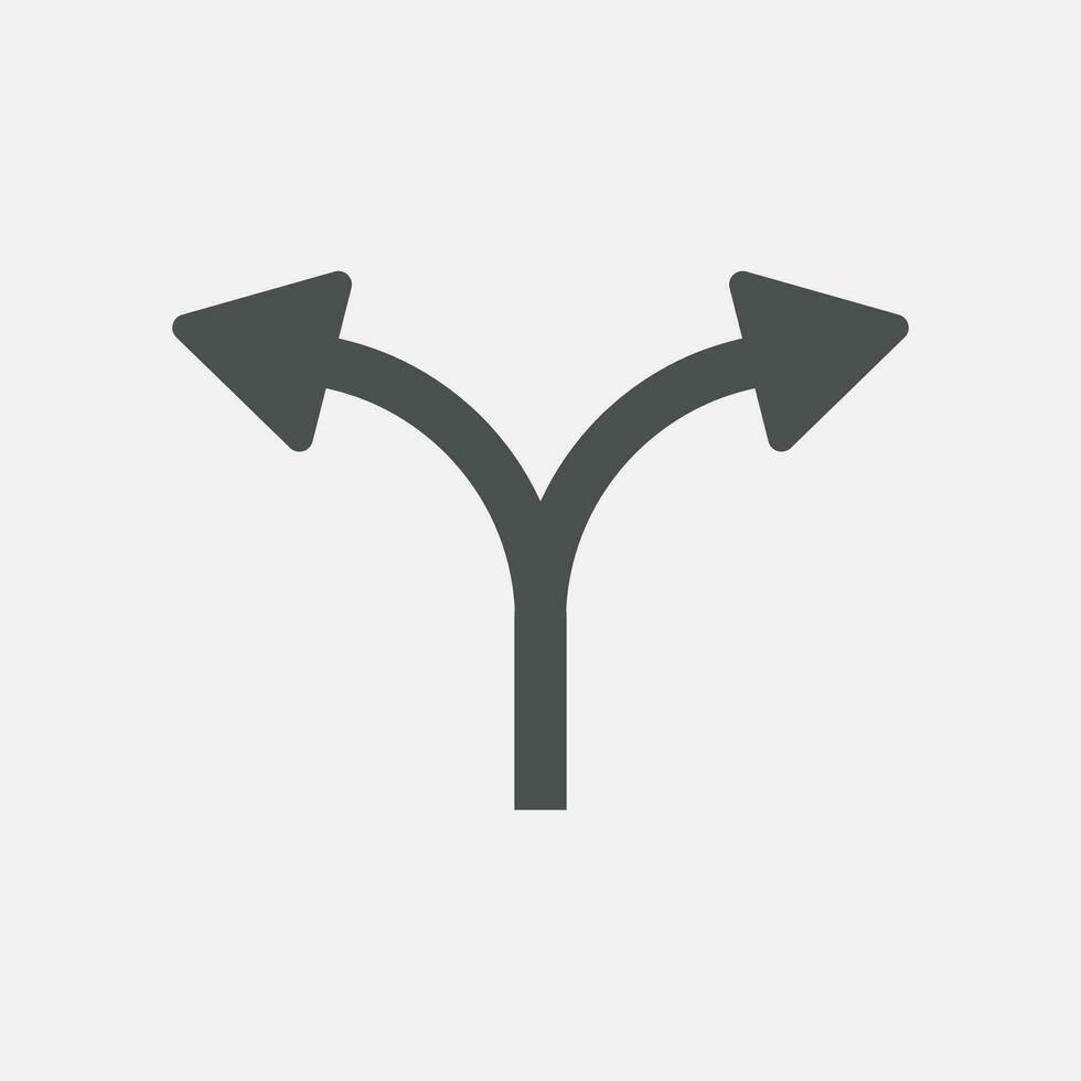 vector illustration of road direction icon on grey background
