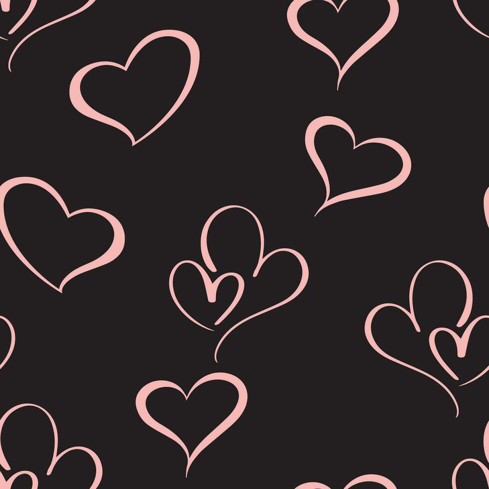 love heart seamless pattern illustration. Cute romantic hearts background print. vector