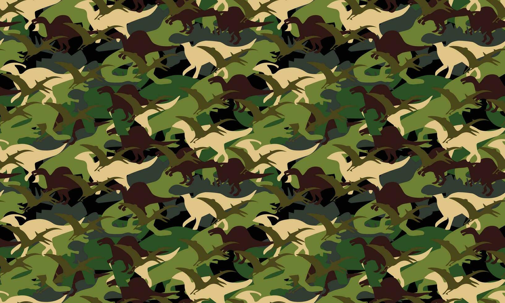 Dinosaur army print. Camouflage seamless pattern. vector