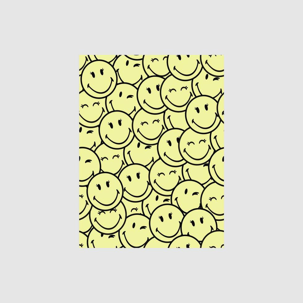 SMILE EMOJI SEAMLESS BACKGROUND PATTERN vector