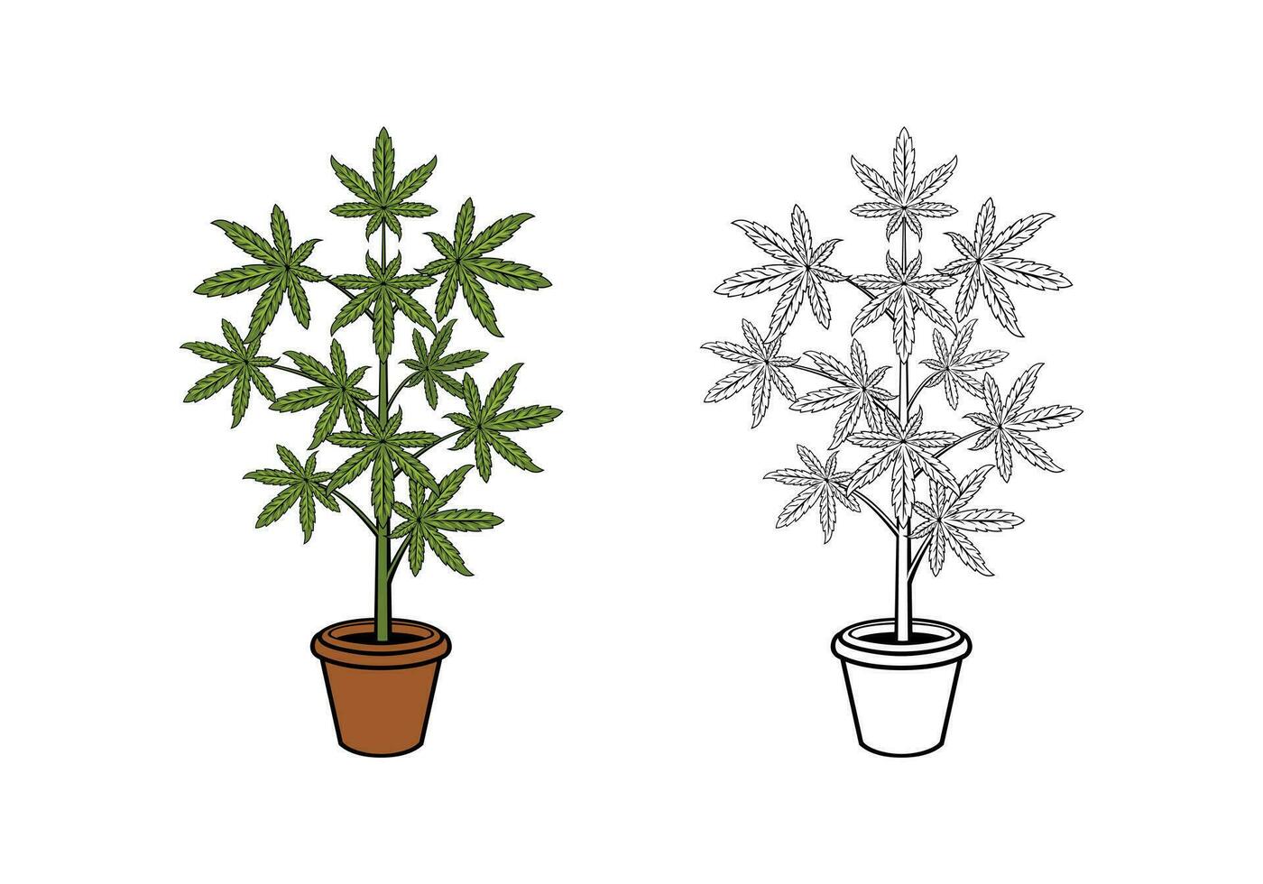 Cannabis Tree Illustration vector
