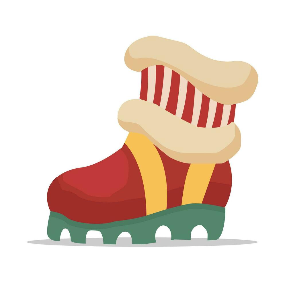 fantasy boots , winter costume season colorful ornaments icon. Winter event. Chrismas decorations. Happy new year. doodle elements. vector