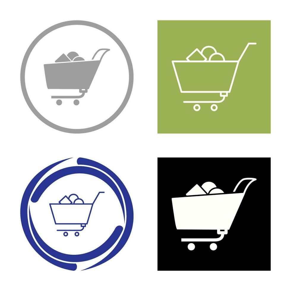 icono de vector de carrito de compras único ii