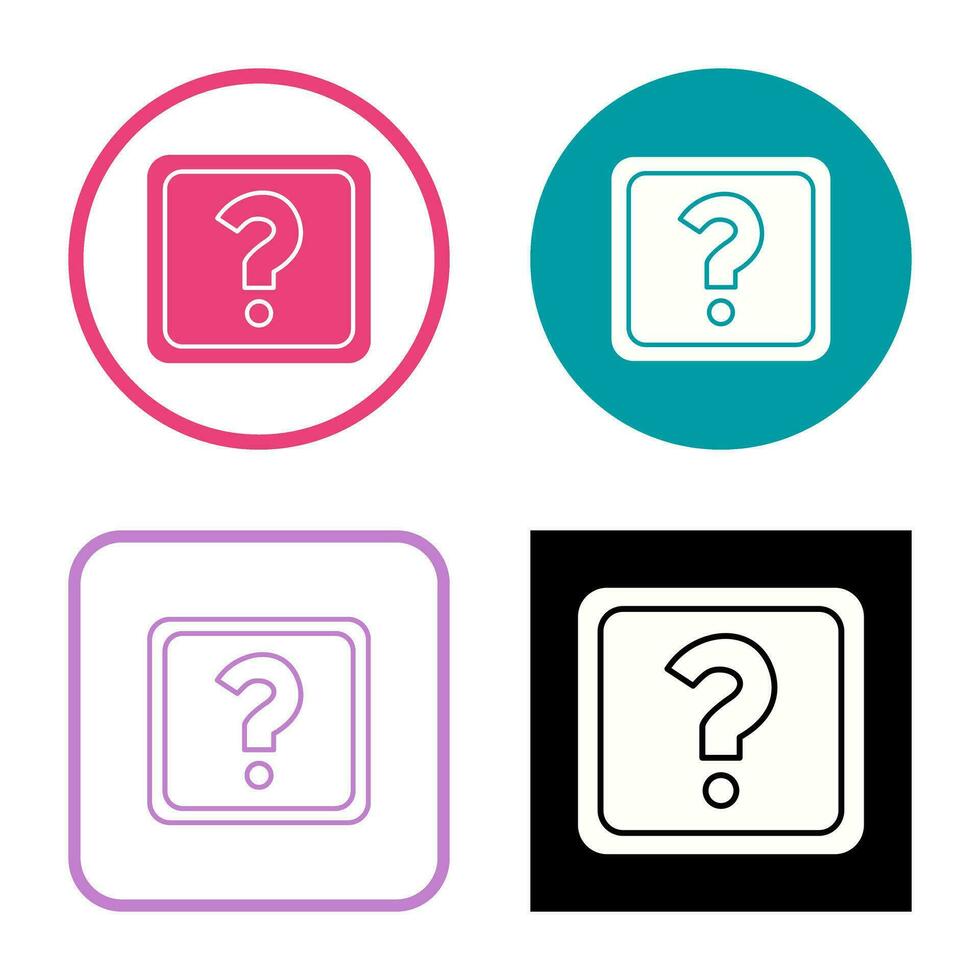 Unique Question Mark Vector Icon