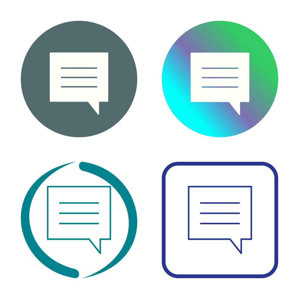 Unique Single Chat Bubble Vector Icon