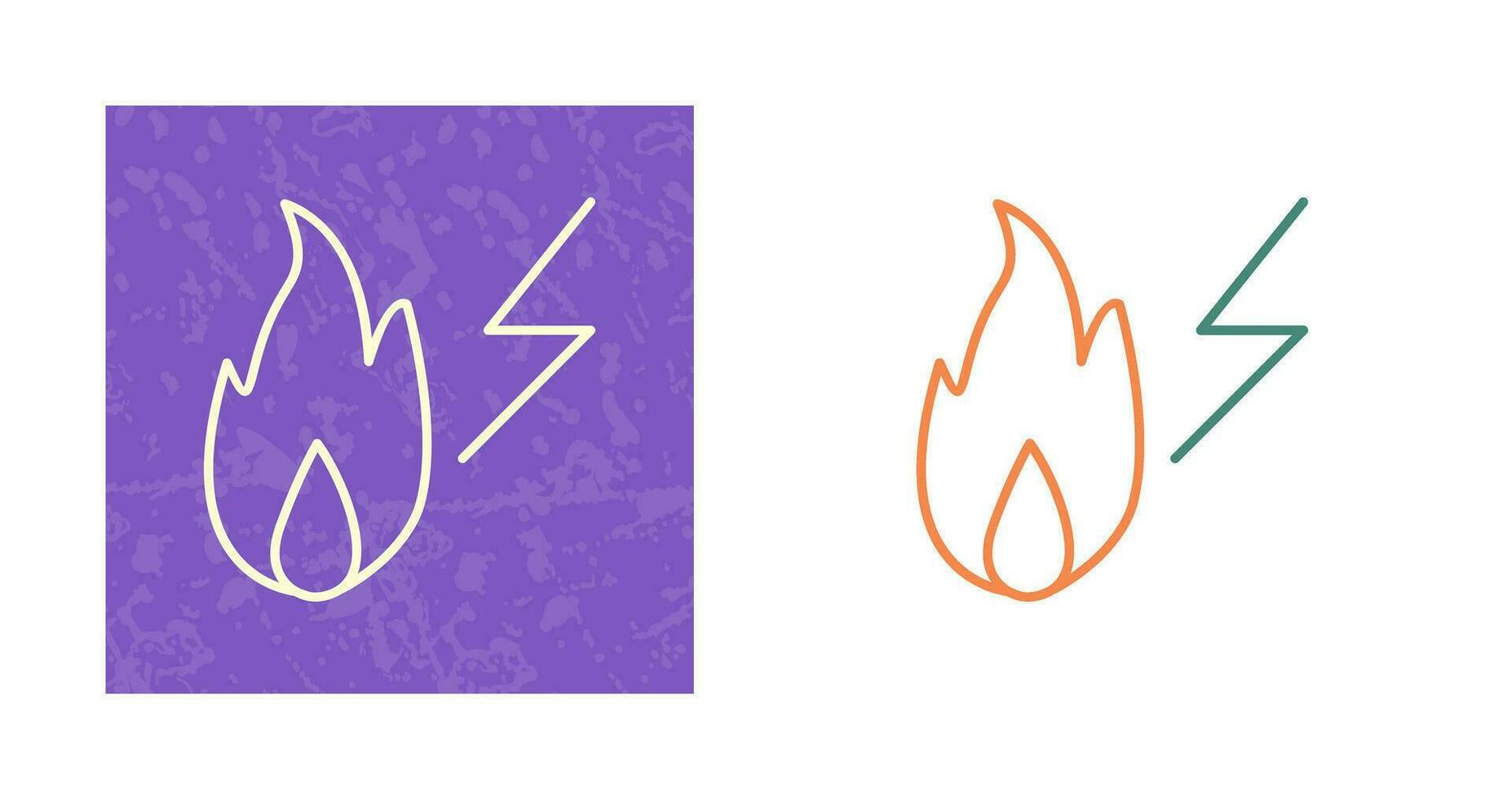 Unique Electricity Fire Vector Icon