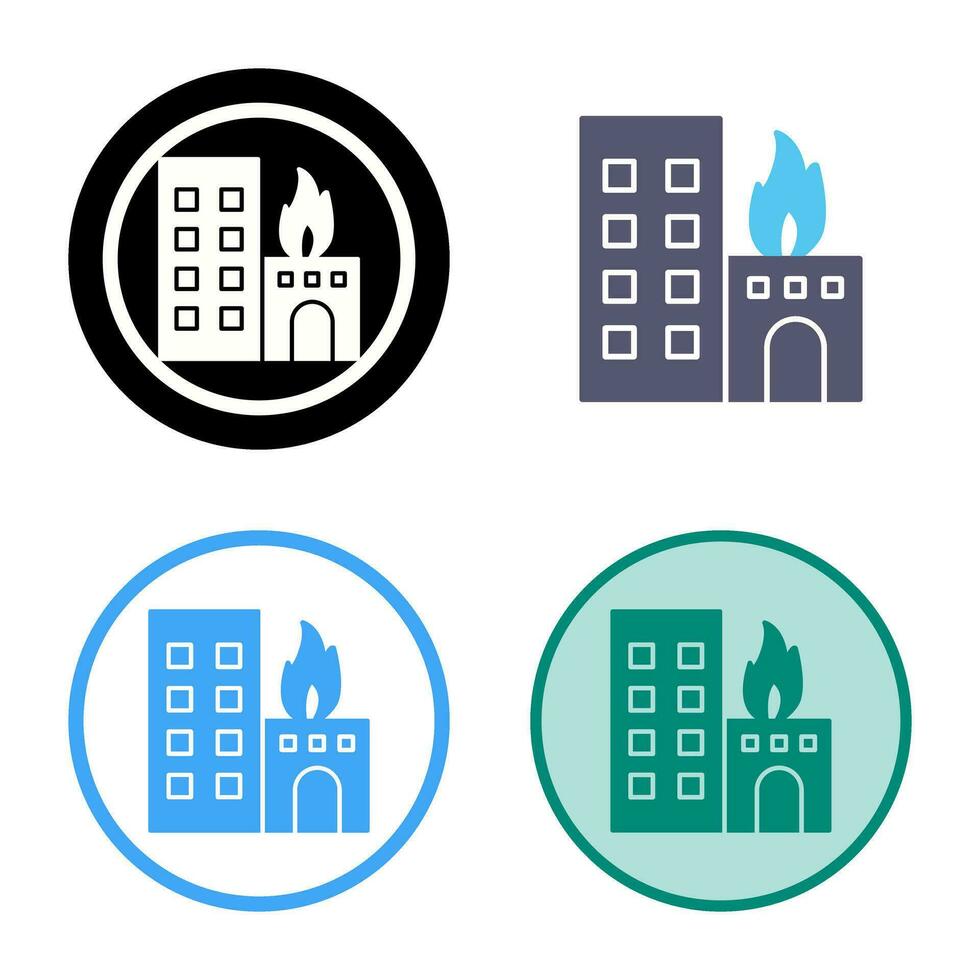 Unique Burning Building Vector Icon