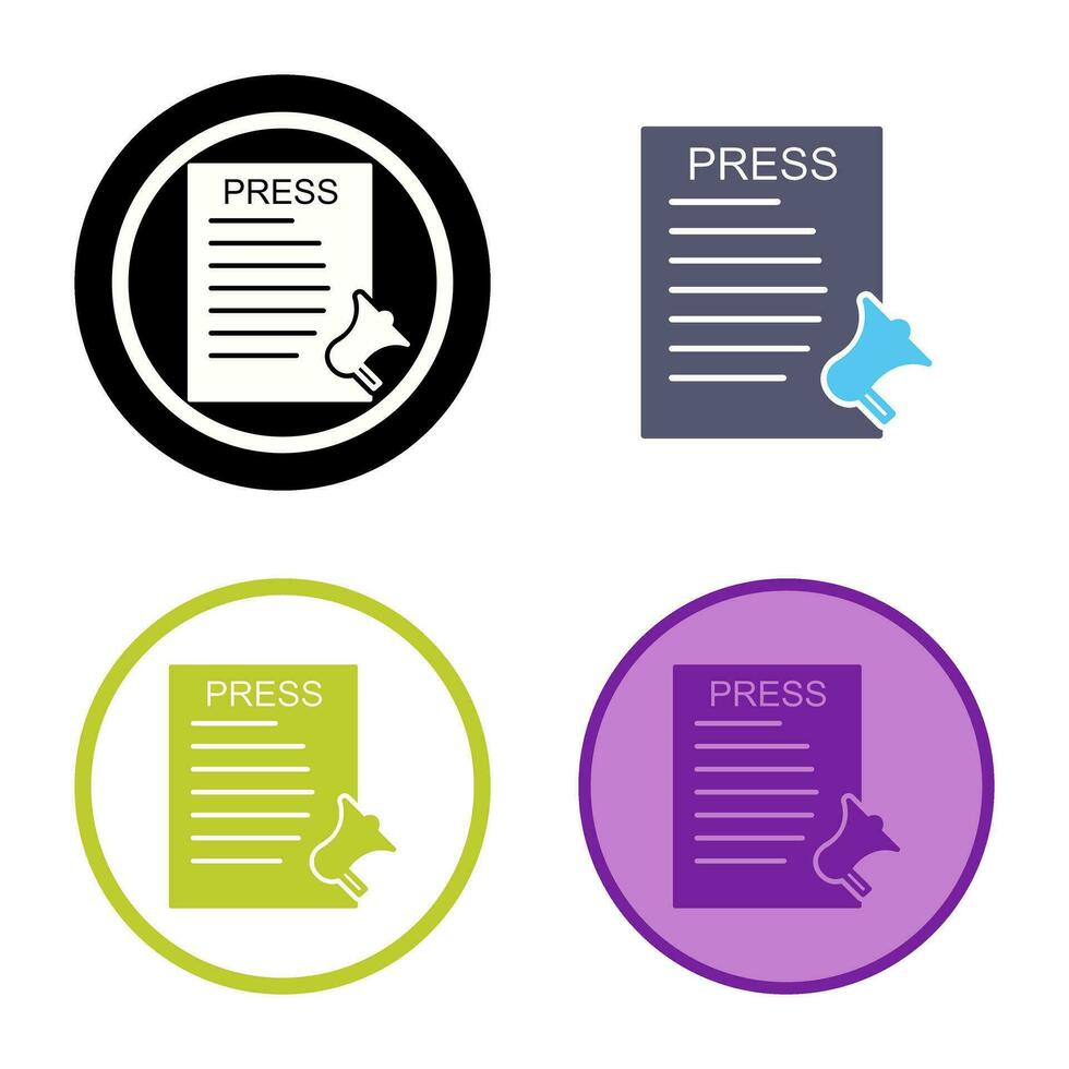 Unique Press Releases Vector Icon