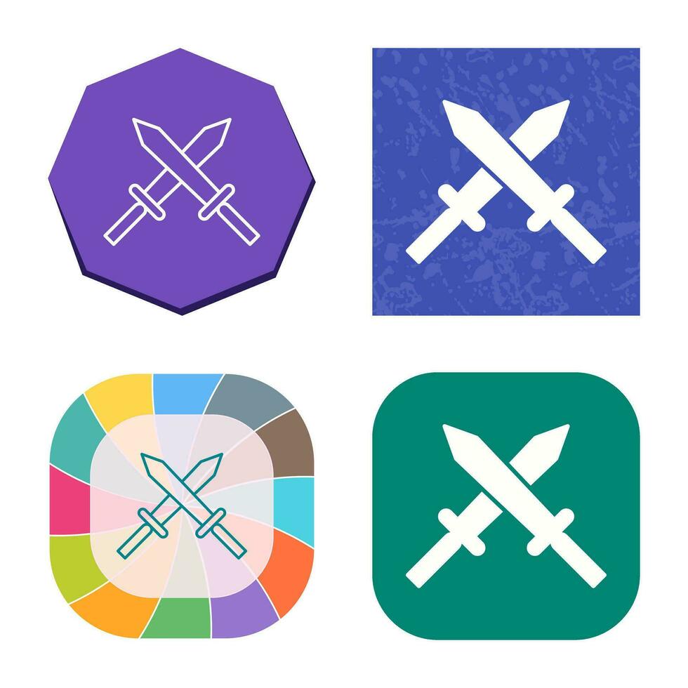 Unique Two Swords Vector Icon