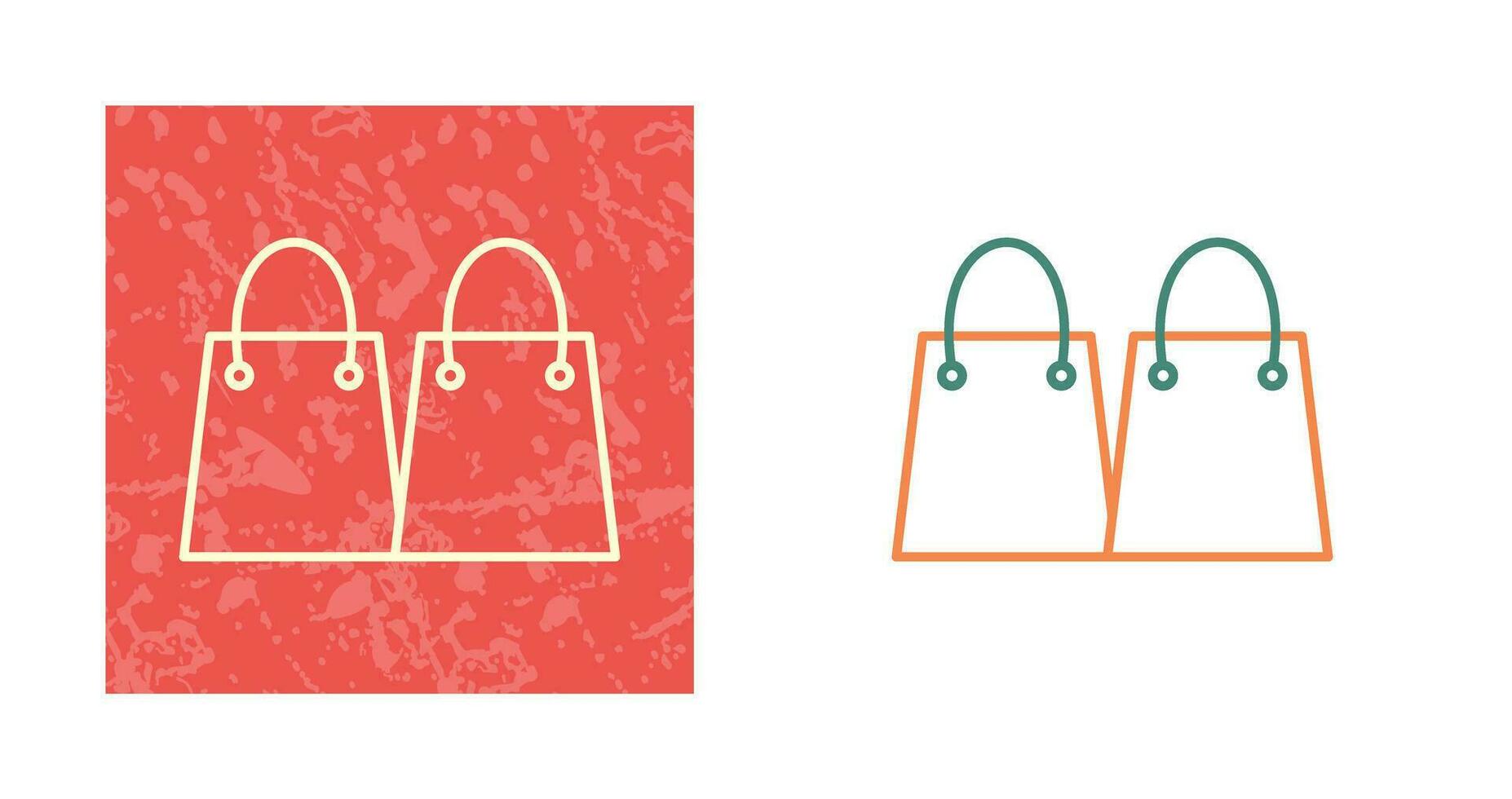 icono de vector de bolsas de compras únicas