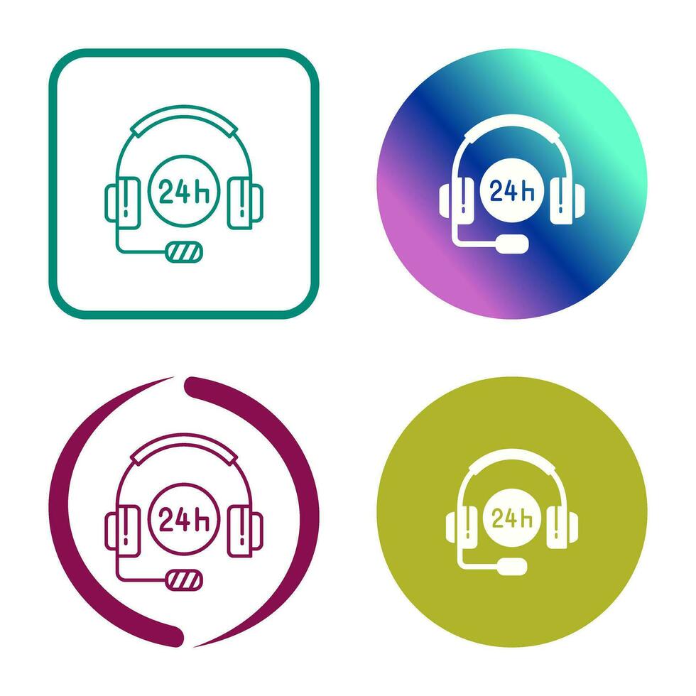 24 Hours Support Vector Icon