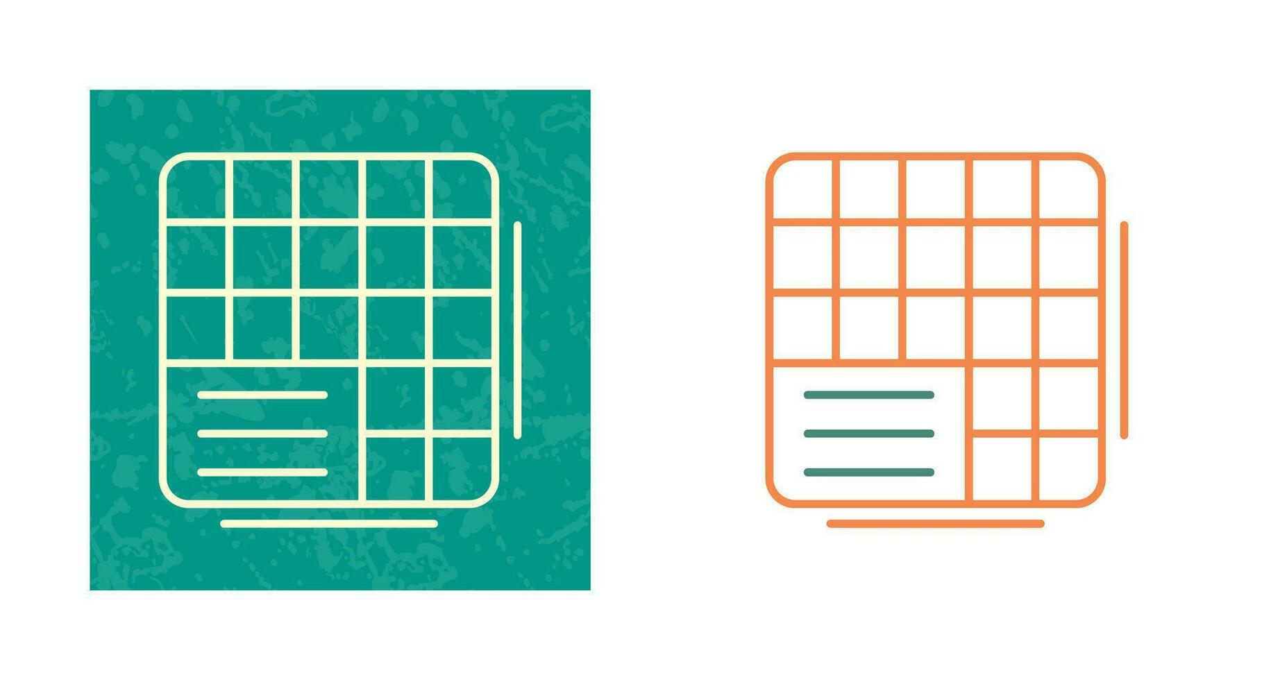 Table Data Vector Icon