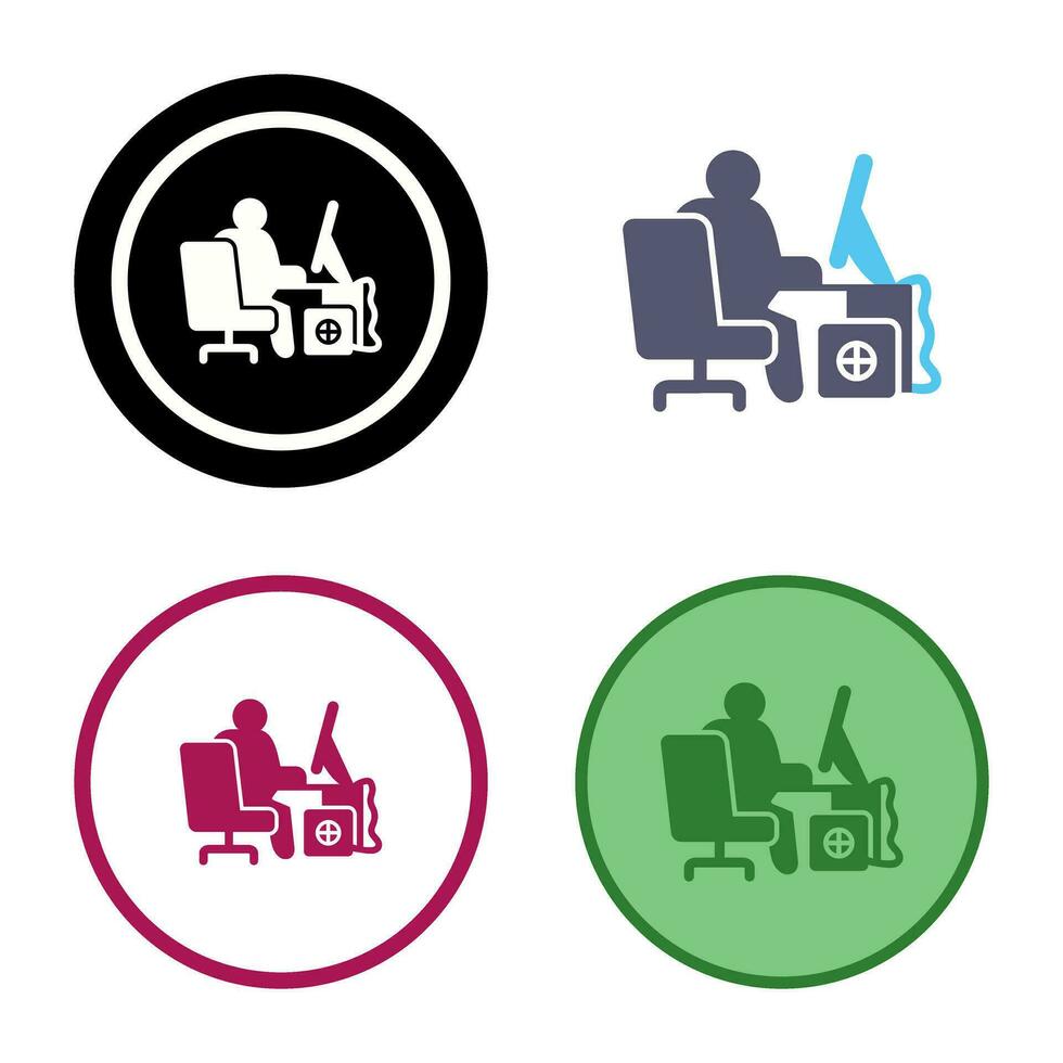 Computer Worker Vector Icon