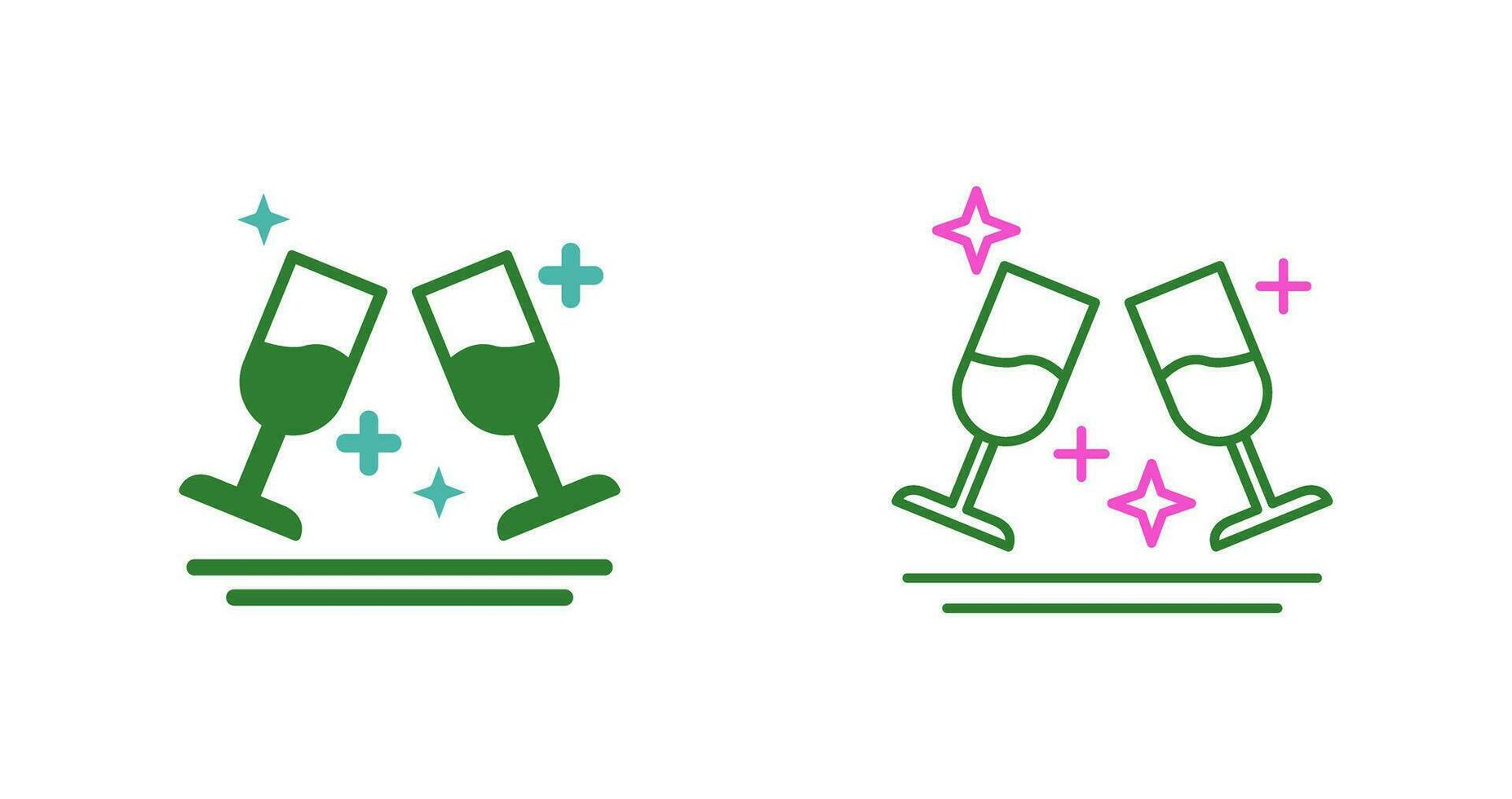 Two Glasses Romantic Vector Icon