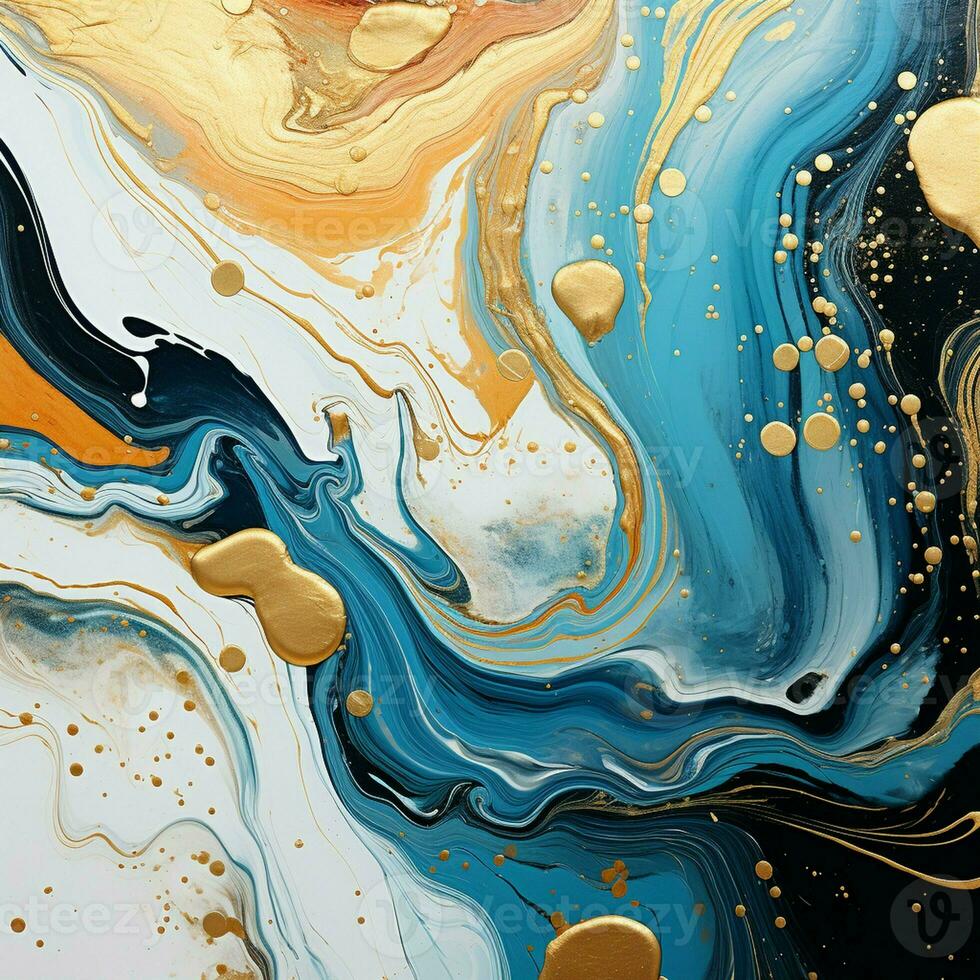 AI generated Luxury Abstract Marble Texture Background, Creative multicolored Painted waves ink Technique photo