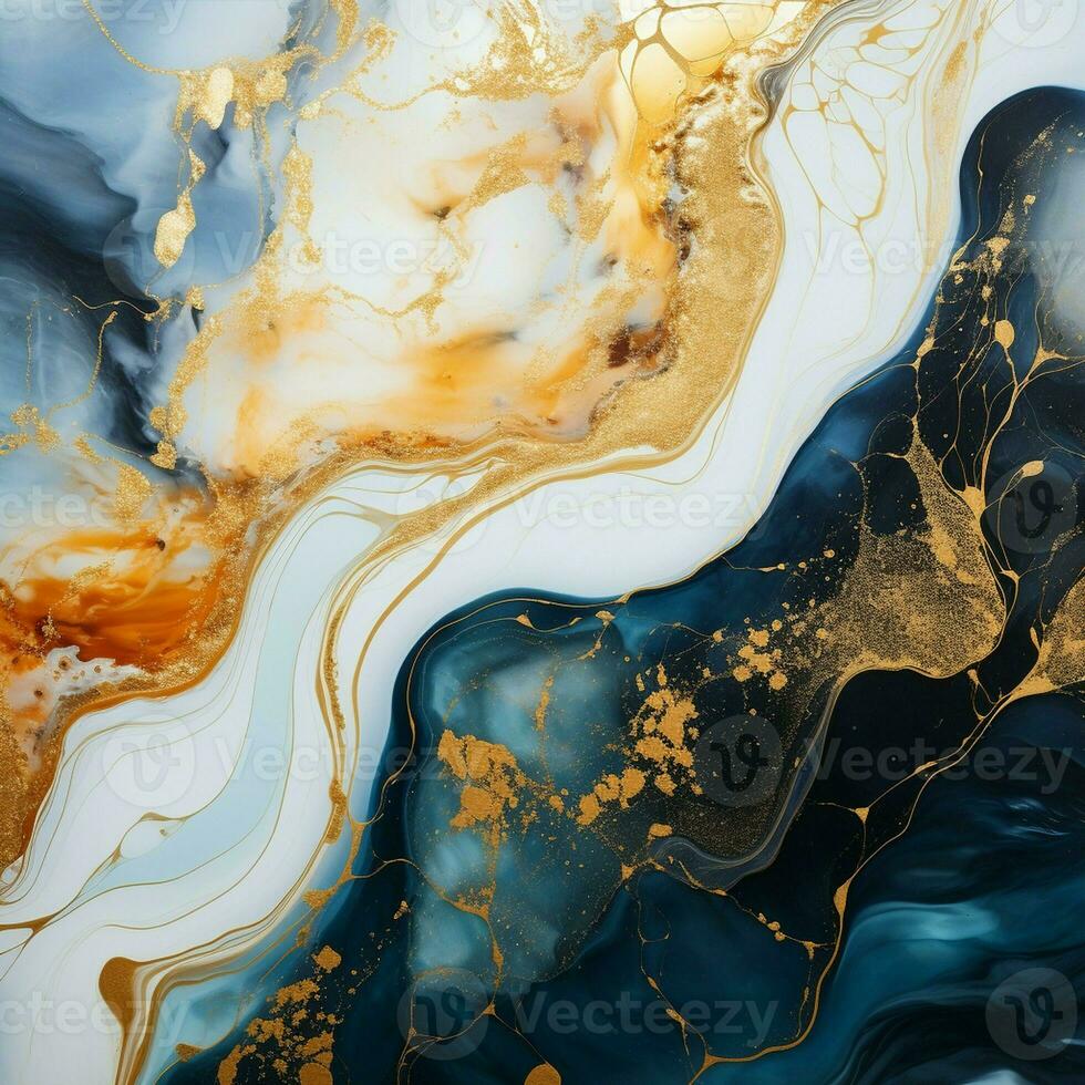 AI generated Luxury Abstract Marble Texture Background, Creative multicolored Painted waves ink Technique photo