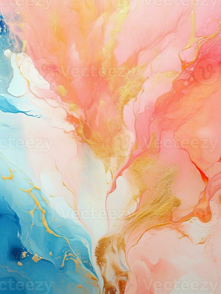 AI generated Luxury Abstract Marble Texture Background, Creative multicolored Painted waves ink Technique photo