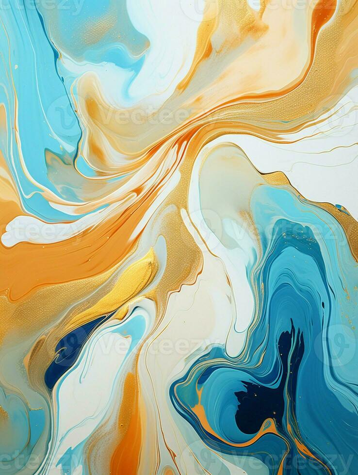 AI generated Luxury Abstract Marble Texture Background, Creative multicolored Painted waves ink Technique photo