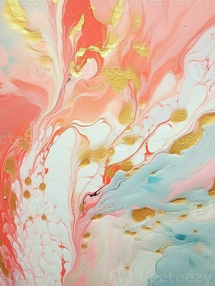 AI generated Luxury Abstract Marble Texture Background, Creative multicolored Painted waves ink Technique photo