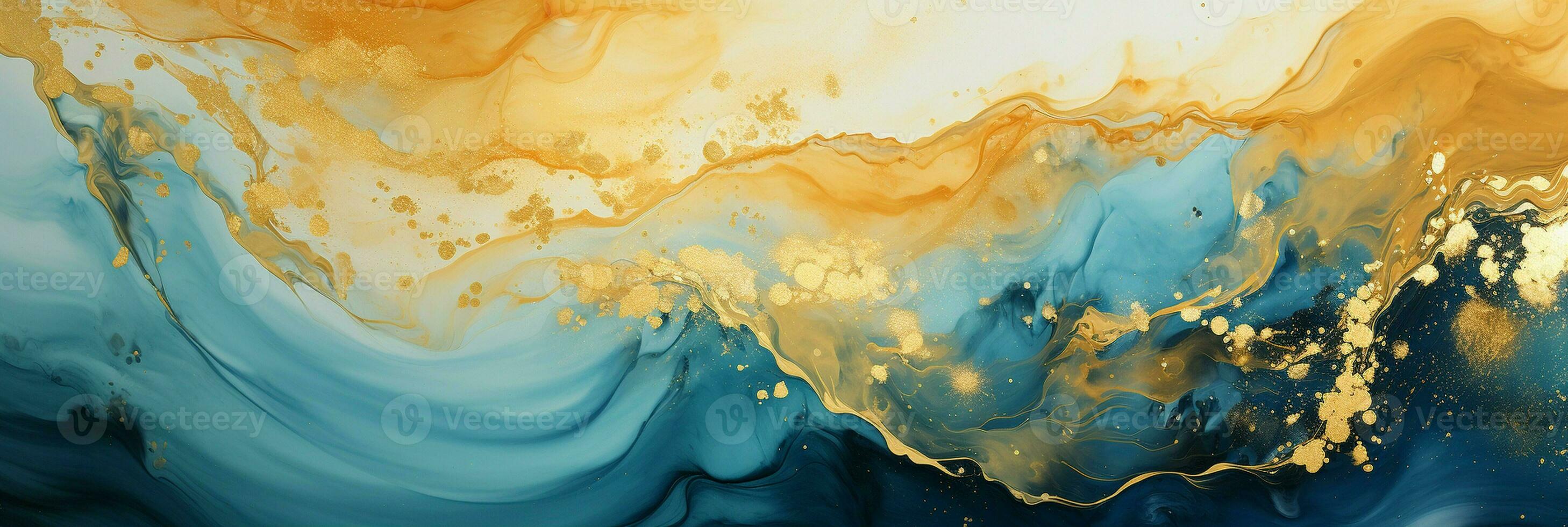 AI generated Luxury Abstract Marble Texture Background, Creative multicolored Painted waves ink Technique photo