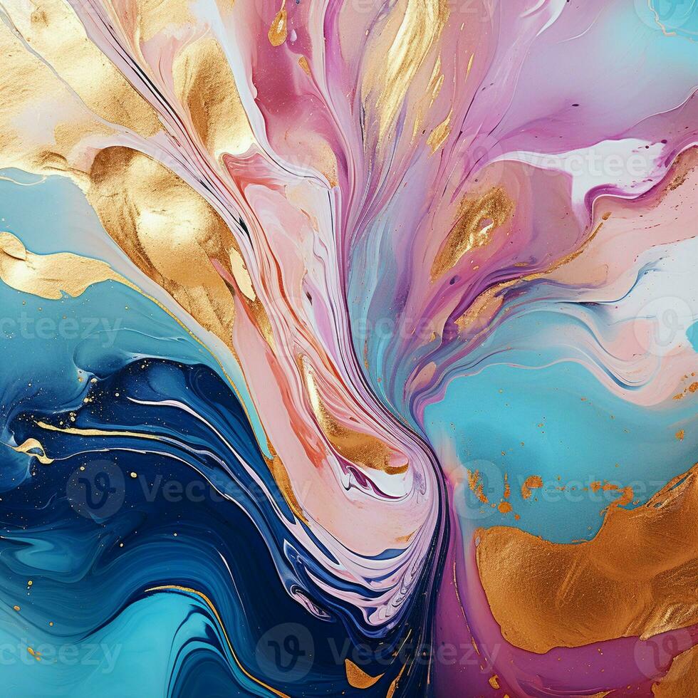 AI generated Luxury Abstract Marble Texture Background, Creative multicolored Painted waves ink Technique photo