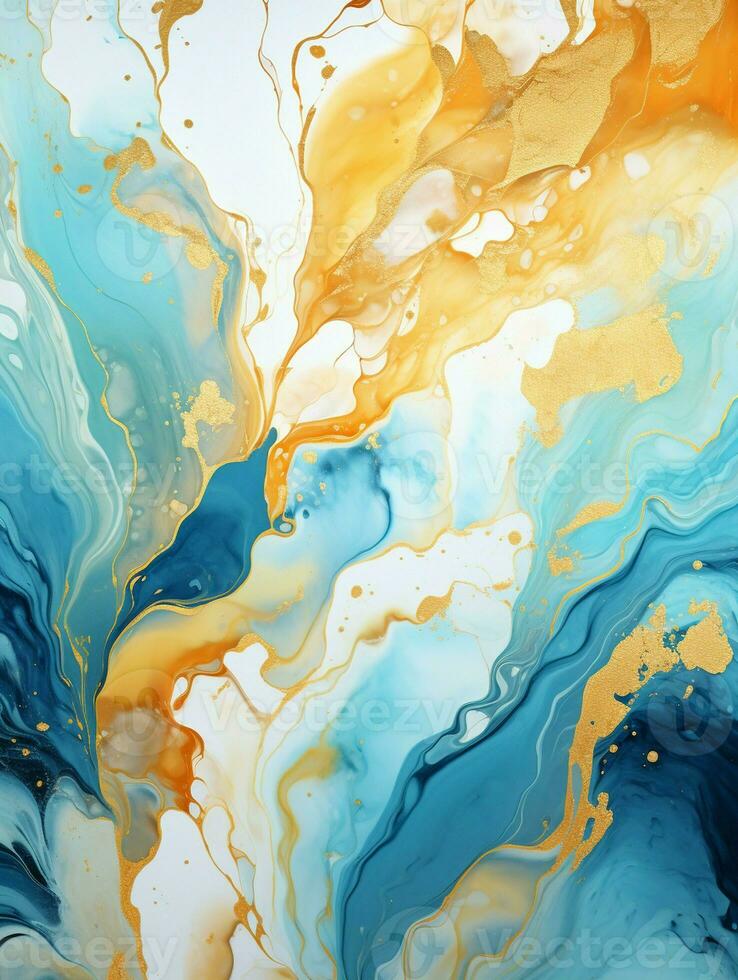 AI generated Luxury Abstract Marble Texture Background, Creative multicolored Painted waves ink Technique photo