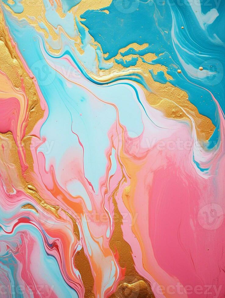 AI generated Luxury Abstract Marble Texture Background, Creative multicolored Painted waves ink Technique photo