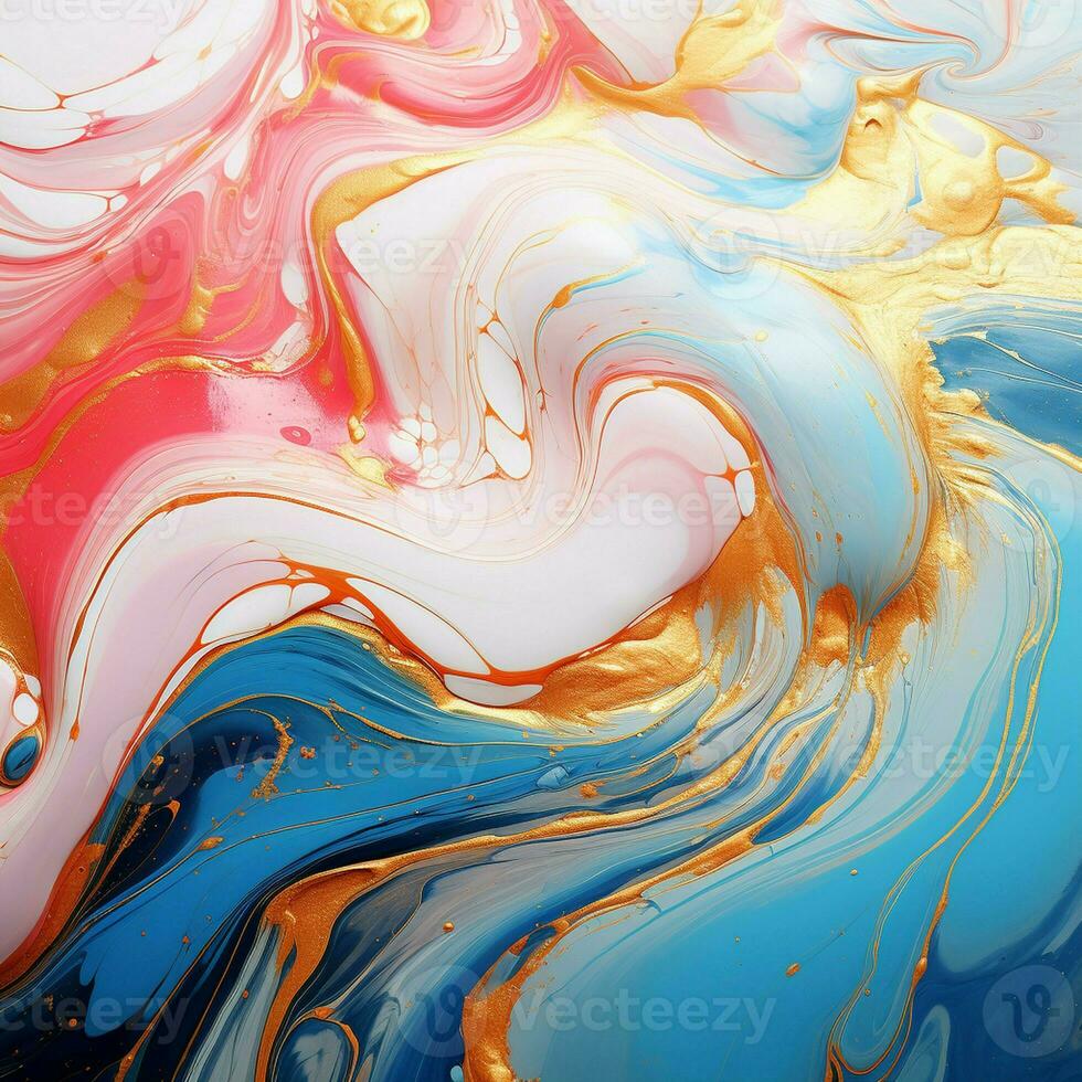 AI generated Luxury Abstract Marble Texture Background, Creative multicolored Painted waves ink Technique photo