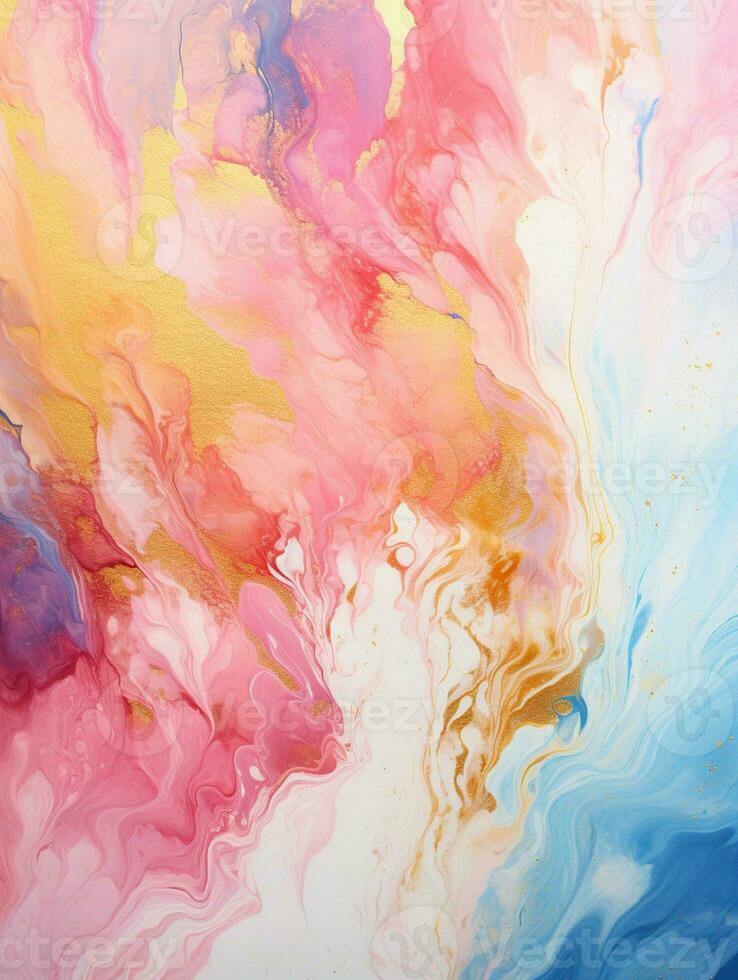 AI generated Luxury Abstract Marble Texture Background, Creative multicolored Painted waves ink Technique photo