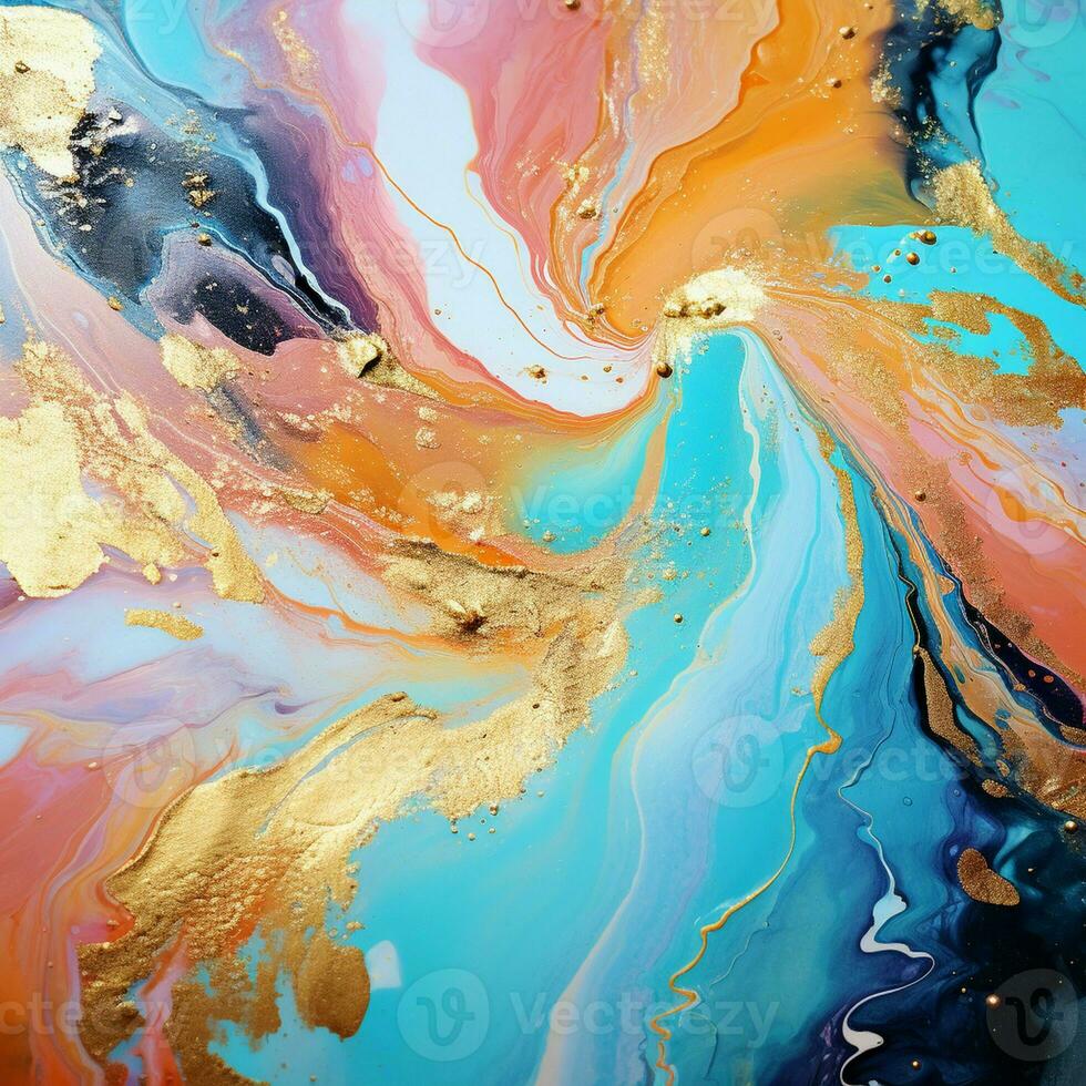 AI generated Luxury Abstract Marble Texture Background, Creative multicolored Painted waves ink Technique photo