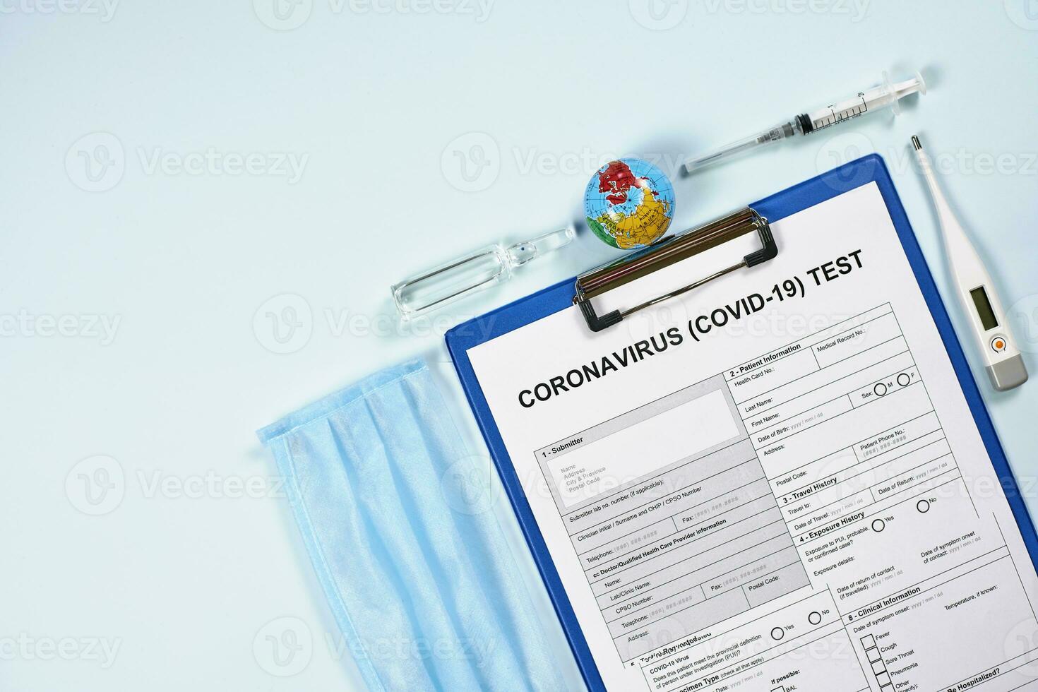 Coronavirus test form photo
