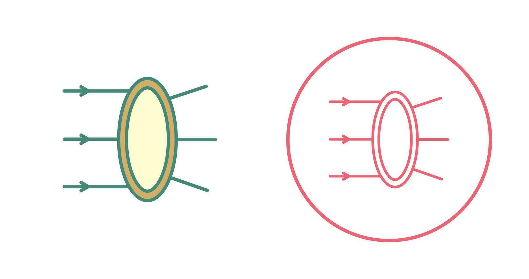 icono de vector de refracción