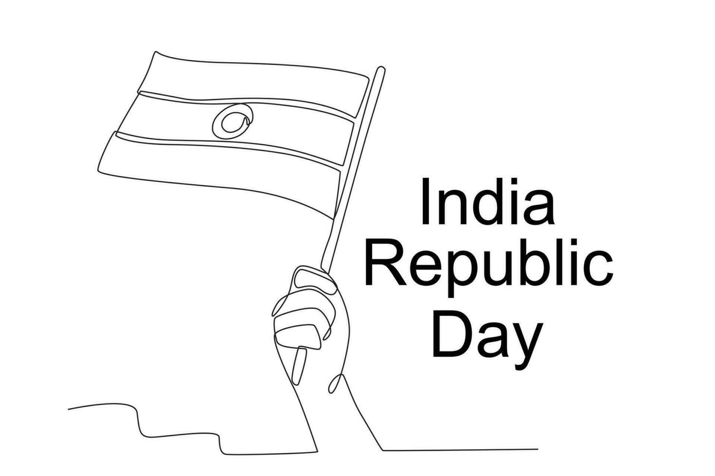A hand waving a small Indian flag vector