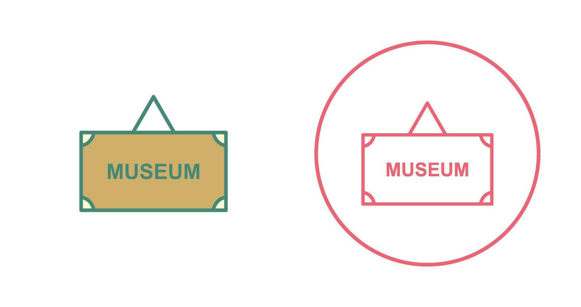 icono de vector de etiqueta de museo