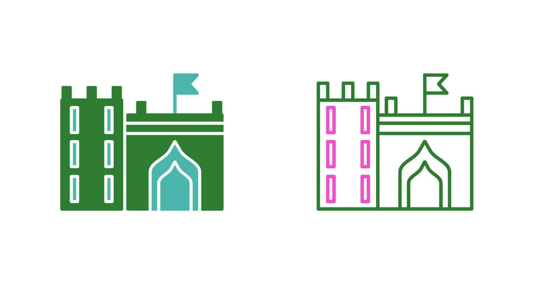 Castle with Flag Vector Icon