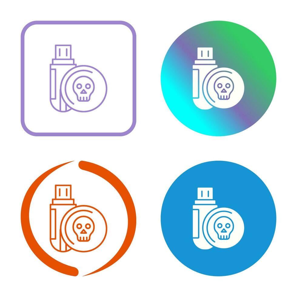 Infected Usb Drive Vector Icon