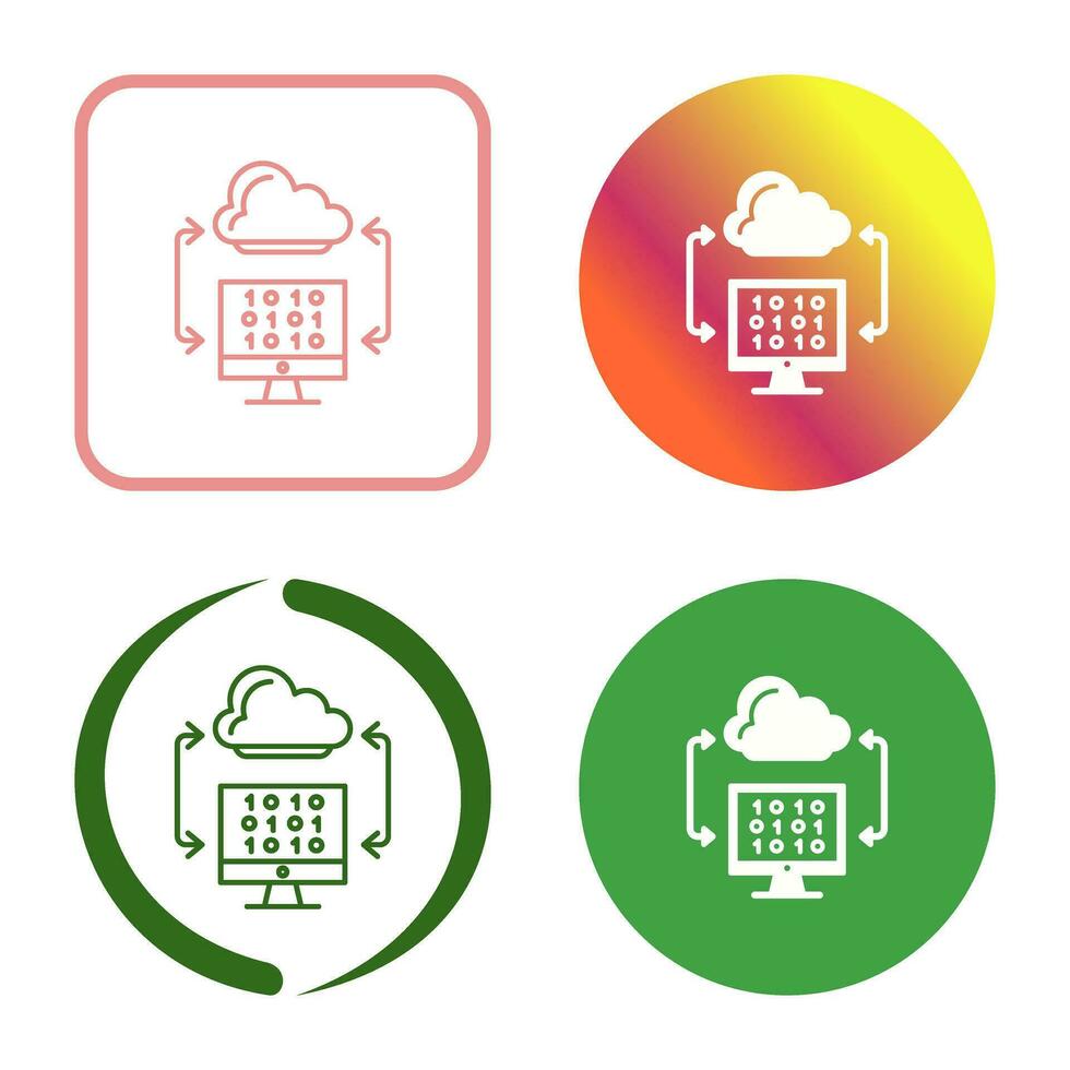 icono de vector de codificación de nube