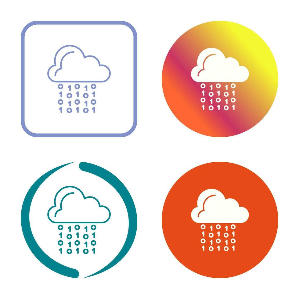 icono de vector de codificación de nube
