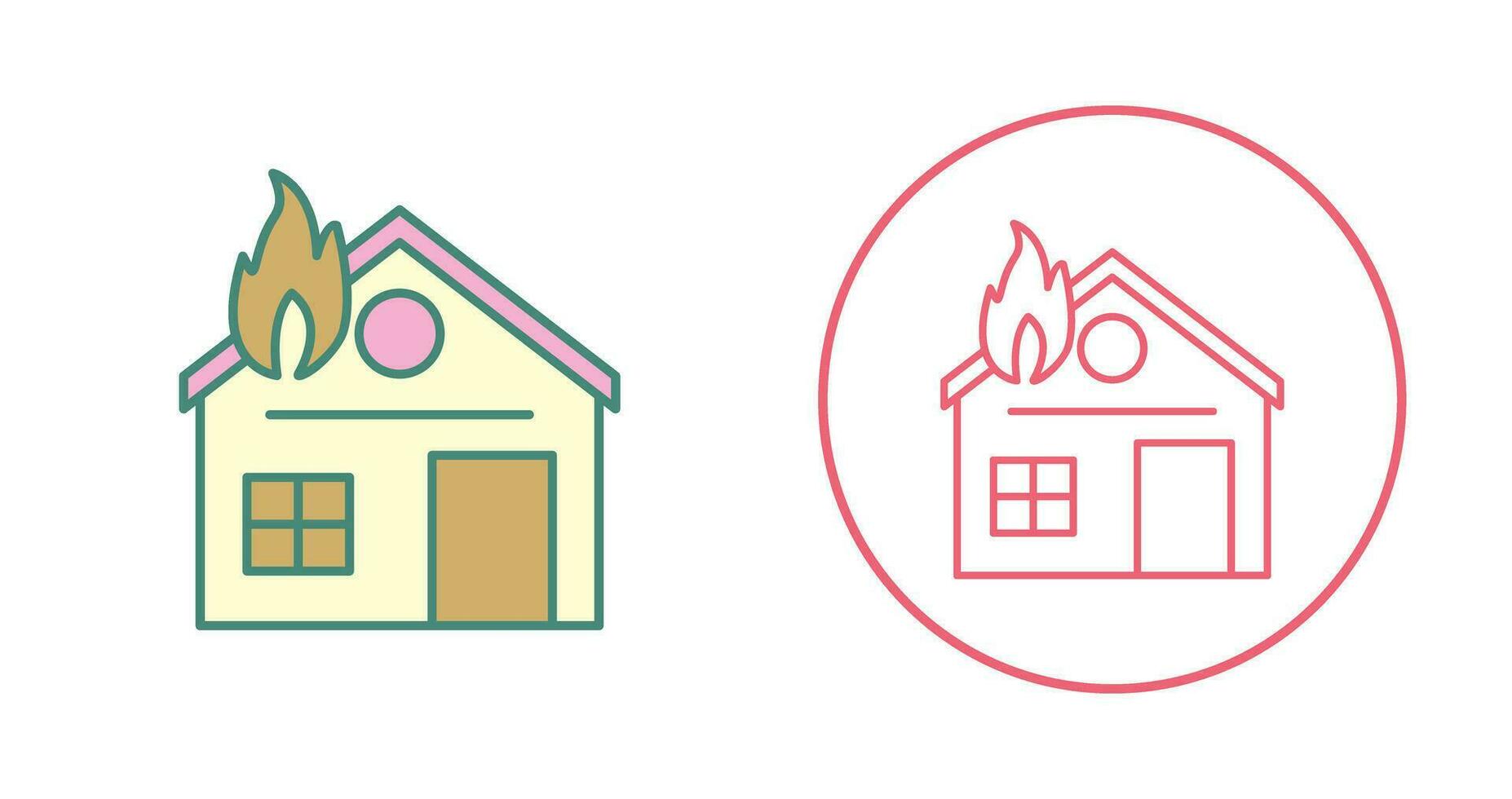 Unique House on Fire Vector Icon