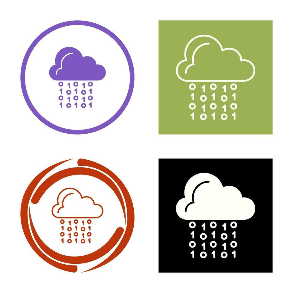 icono de vector de codificación de nube