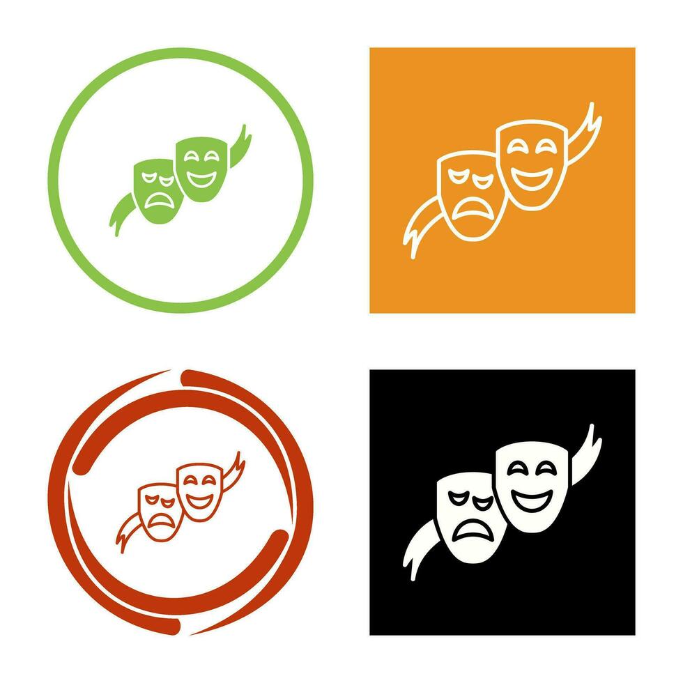 icono de vector de máscaras de teatro